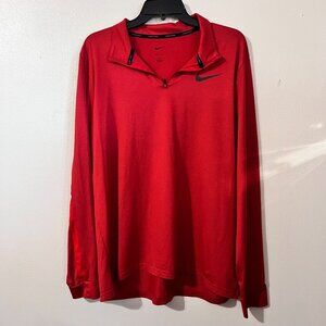 Nike Golf Dri-Fit 1/2 Zip Core Pullover Golf Top Red Men's L